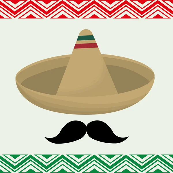 Desain Mexico. Ikon budaya. Ilustrasi berwarna - Stok Vektor