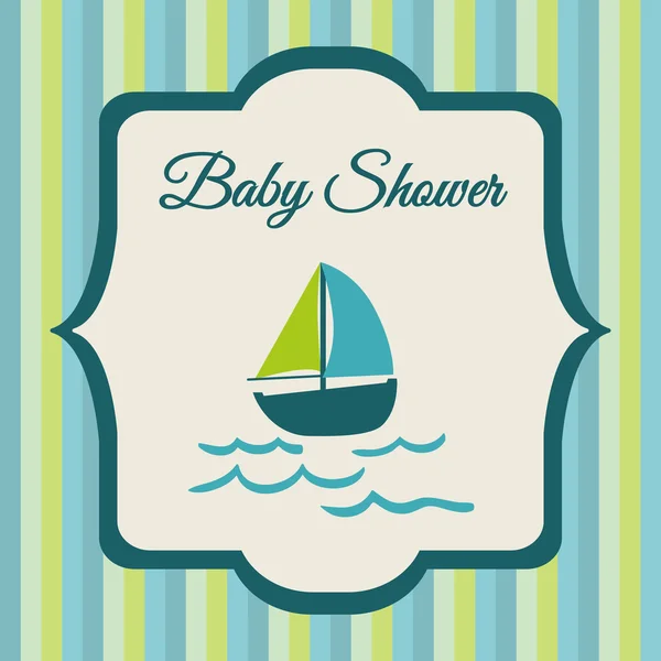 赤ちゃんのシャワーの設計。招待状のコンセプト。カラフルなイラスト — ストックベクタ