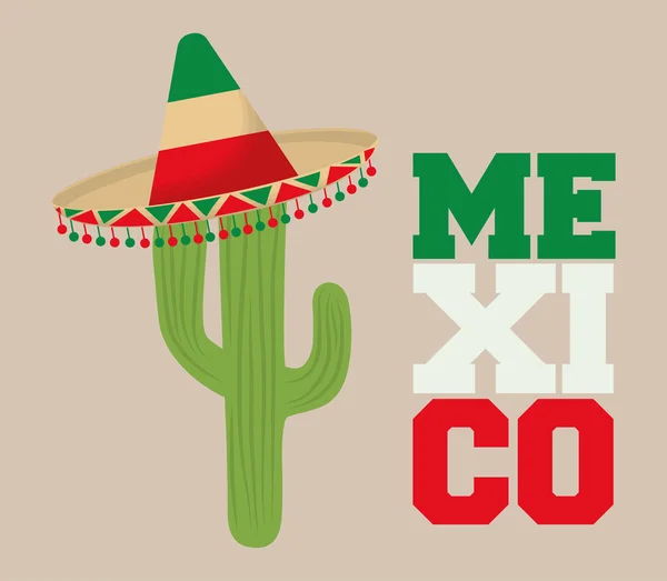 Diseño de México. Icono de cultura. Colorida ilustración — Vector de stock