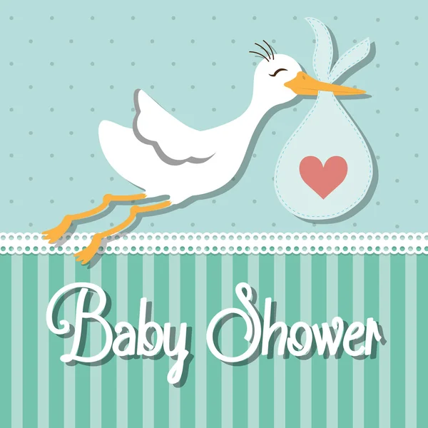 赤ちゃんのシャワーの設計。招待状のコンセプト。カラフルなイラスト — ストックベクタ