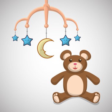 Bebek duş tasarım. davetiye tasarım. izole illüstrasyon