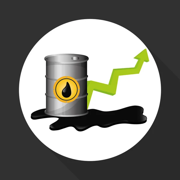 Плоская иллюстрация о ценах на нефть, нефти и газе, вектор — стоковый вектор