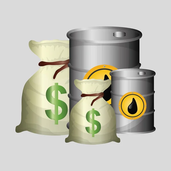 Platt illustration om oljepriset, olja och gas begrepp, vektor — Stock vektor