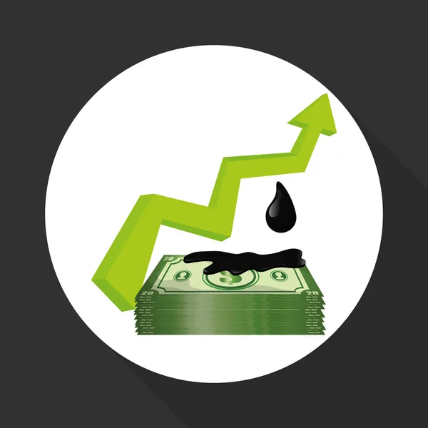 Ilustração plana sobre os conceitos de preço do petróleo, petróleo e gás, vetor —  Vetores de Stock