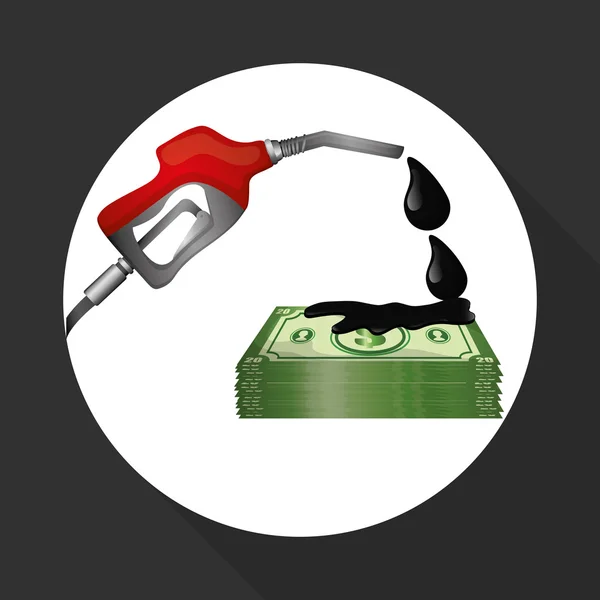 Ilustración plana sobre los conceptos de precio del petróleo, petróleo y gas, vector — Vector de stock