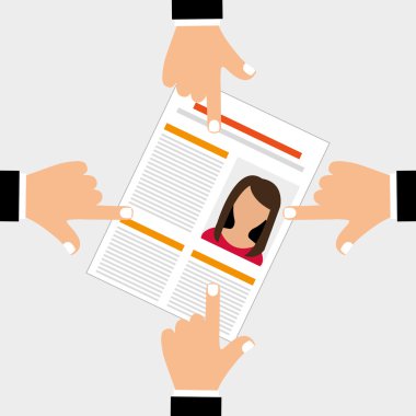 Resimde insan kaynakları hakkında düz, vektör