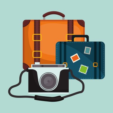 İllüstrasyon seyahat tasarım düz, vektör