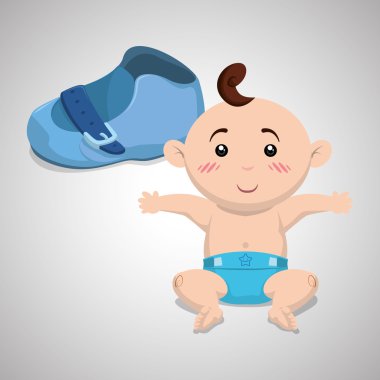 Bebek duş tasarım. davetiye tasarım. izole illüstrasyon