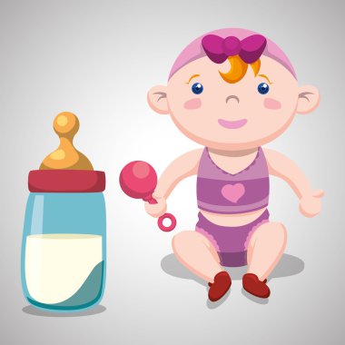 Bebek duş tasarım. davetiye tasarım. izole illüstrasyon