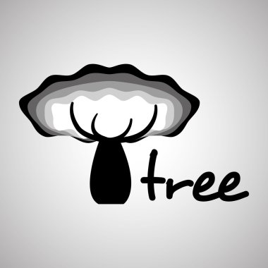 Ağaç tasarım. Eko kavramı. doğal simgesi, düzenlenebilir vektör