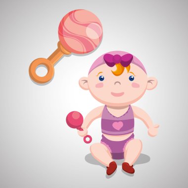 Bebek duş tasarım. davetiye tasarım. izole illüstrasyon