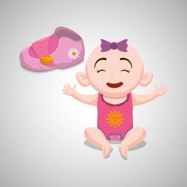 Bebek duş tasarım. davetiye tasarım. izole illüstrasyon