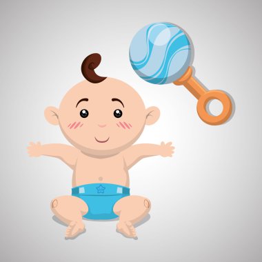 Bebek duş tasarım. davetiye tasarım. izole illüstrasyon