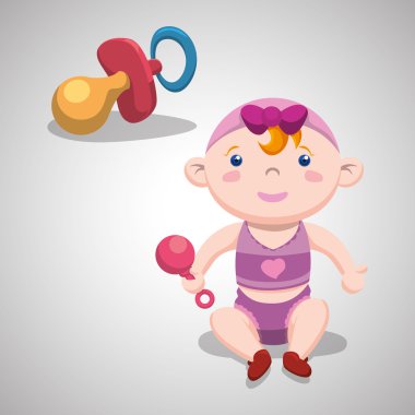 Bebek duş tasarım. davetiye tasarım. izole illüstrasyon