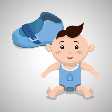 Bebek duş tasarım. davetiye tasarım. izole illüstrasyon