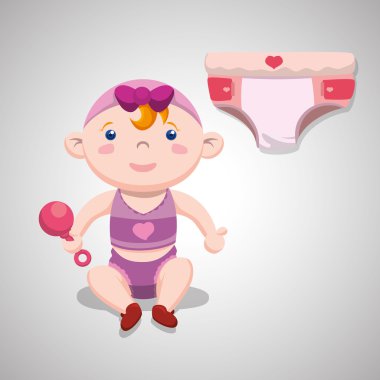 Bebek duş tasarım. davetiye tasarım. izole illüstrasyon