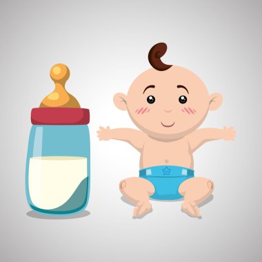 Bebek duş tasarım. davetiye tasarım. izole illüstrasyon