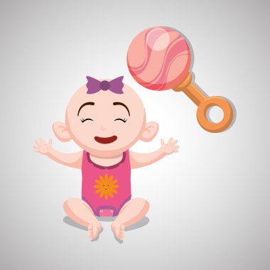 Bebek duş tasarım. davetiye tasarım. izole illüstrasyon