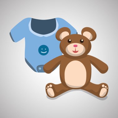 Bebek duş tasarım. davetiye tasarım. izole illüstrasyon