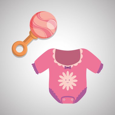 Bebek duş tasarım. davetiye tasarım. izole illüstrasyon