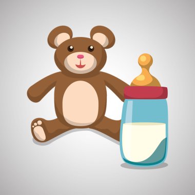 Bebek duş tasarım. davetiye tasarım. izole illüstrasyon