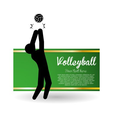 Voleybol tasarım. Spor idolü. İzole illüstrasyon