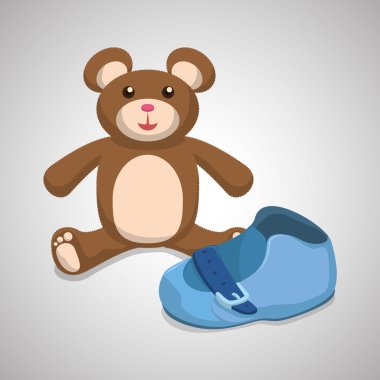 Bebek duş tasarım. davetiye tasarım. izole illüstrasyon