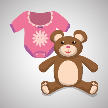 Bebek duş tasarım. davetiye tasarım. izole illüstrasyon