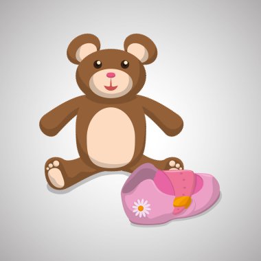 Bebek duş tasarım. davetiye tasarım. izole illüstrasyon