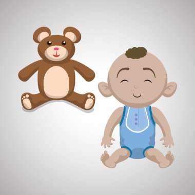 Bebek duş tasarım. davetiye tasarım. izole illüstrasyon