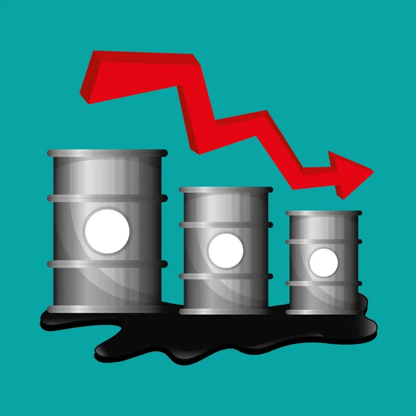 Płaskie ilustracja o ceny ropy naftowej, koncepcje ropy naftowej i gazu, wektor — Wektor stockowy