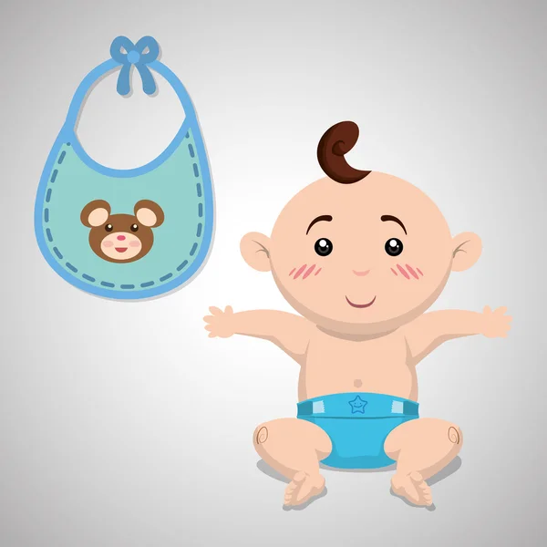 Baby sprcha design. návrh pozvánky. izolované ilustrace — Stockový vektor