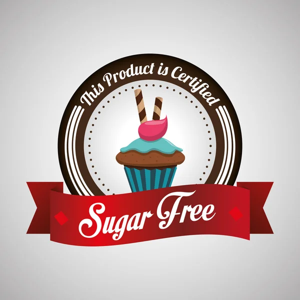 Design senza zucchero. concetto di caramelle. dolce icona, vettore modificabile — Vettoriale Stock