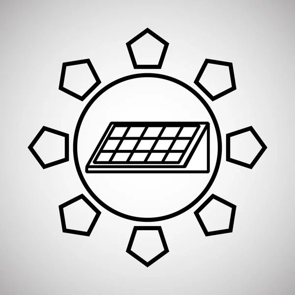 Eco design. Green concept. solar panel icon — Stock Vector