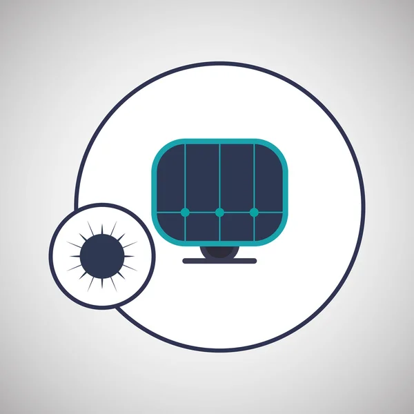 Eco design. Zelený koncept. solární panel Ikona — Stockový vektor