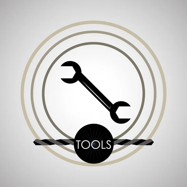 Werkzeugdesign. Kreis-Symbol. flache Abbildung, editierbarer Vektor — Stockvektor