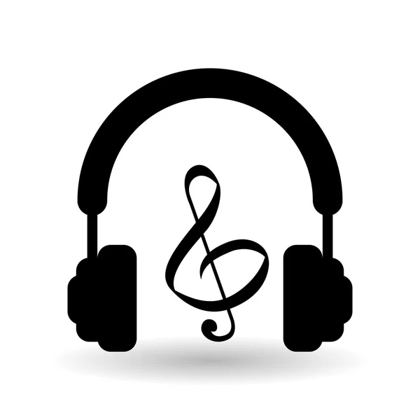 Design musical. ícone fones de ouvido. Ilustração isolada — Vetor de Stock
