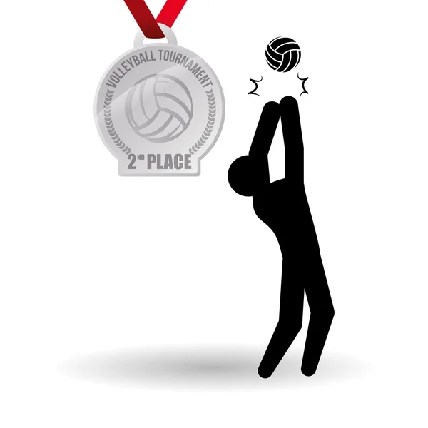 Conception de volleyball. Icône sport. Illustration isolée — Image vectorielle