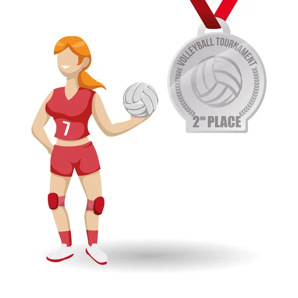 Diseño de voleibol. Icono deportivo. Ilustración aislada — Vector de stock