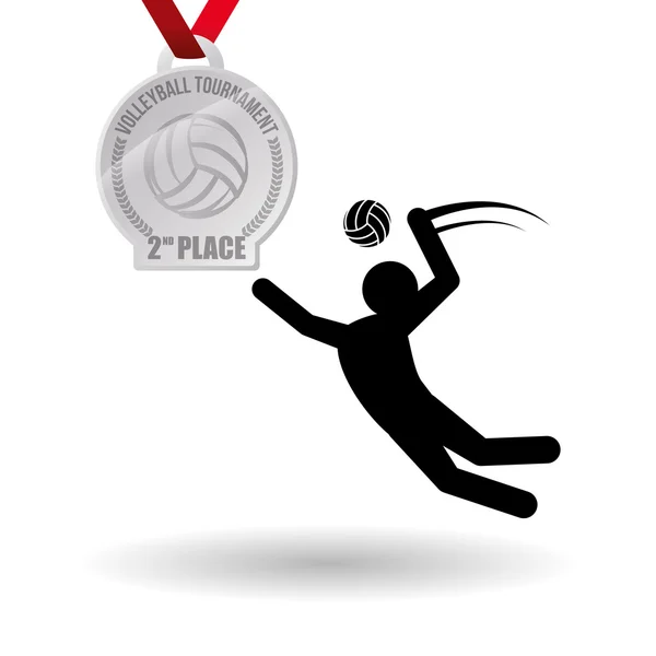 Conception de volleyball. Icône sport. Illustration isolée — Image vectorielle