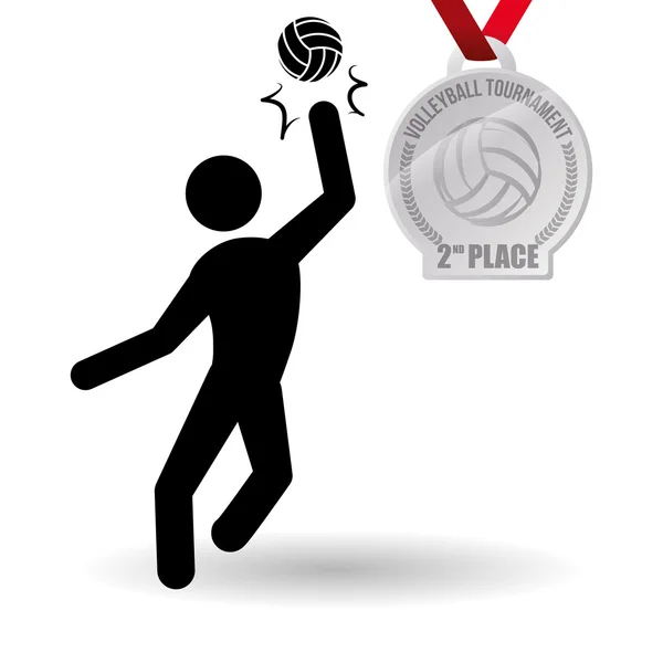 Conception de volleyball. Icône sport. Illustration isolée — Image vectorielle