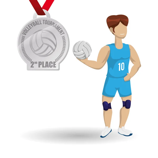 Conception de volleyball. Icône sport. Illustration isolée — Image vectorielle