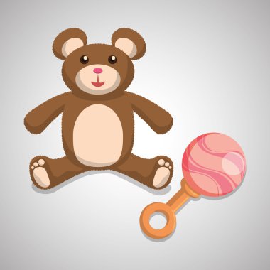 Bebek duş tasarım. davetiye tasarım. izole illüstrasyon