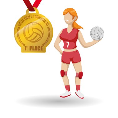 Voleybol tasarım. Spor idolü. İzole illüstrasyon