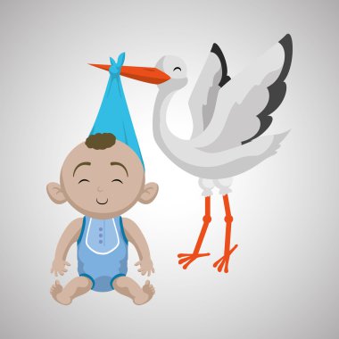 Bebek duş tasarım. davetiye tasarım. izole illüstrasyon