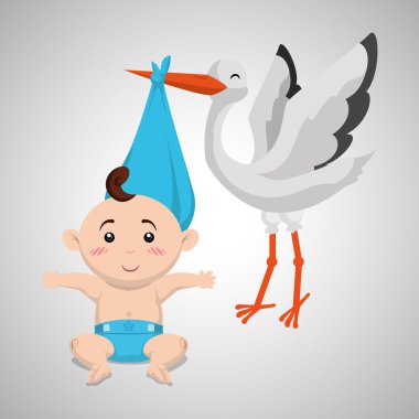 Bebek duş tasarım. davetiye tasarım. izole illüstrasyon