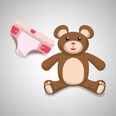 Bebek duş tasarım. davetiye tasarım. izole illüstrasyon