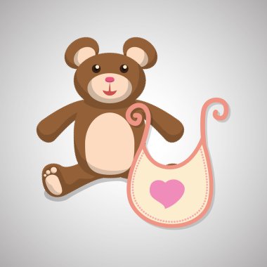 Bebek duş tasarım. davetiye tasarım. izole illüstrasyon