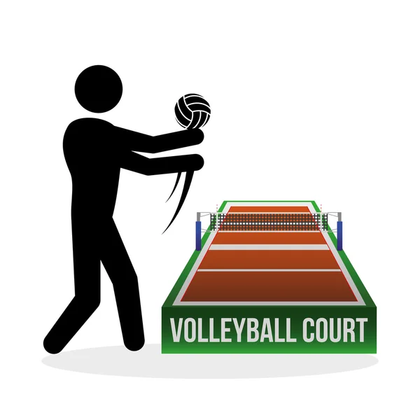 Conception de volleyball. Icône sport. Illustration isolée, vecteur modifiable — Image vectorielle