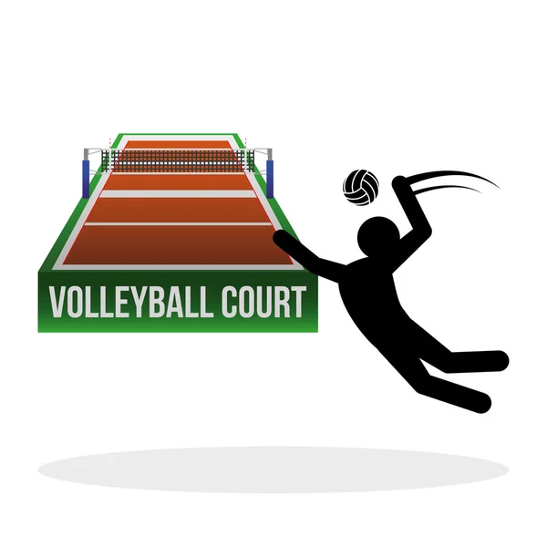 Diseño de voleibol. Icono deportivo. Ilustración aislada, vector editable — Vector de stock